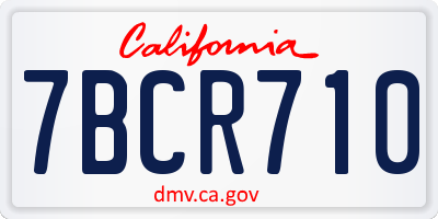 CA license plate 7BCR710