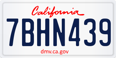 CA license plate 7BHN439