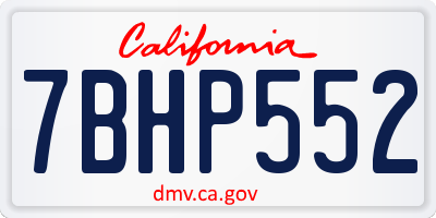 CA license plate 7BHP552