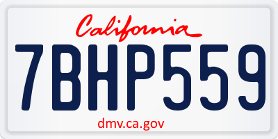 CA license plate 7BHP559