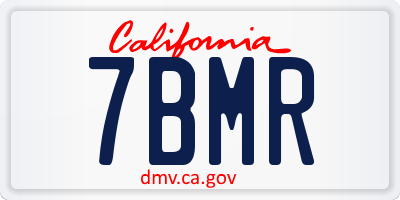 CA license plate 7BMR