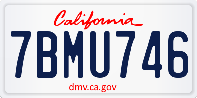 CA license plate 7BMU746