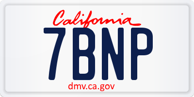 CA license plate 7BNP