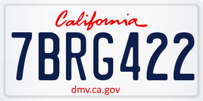 CA license plate 7BRG422