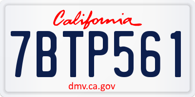 CA license plate 7BTP561