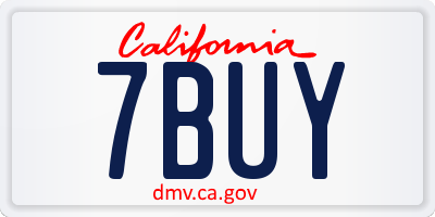 CA license plate 7BUY