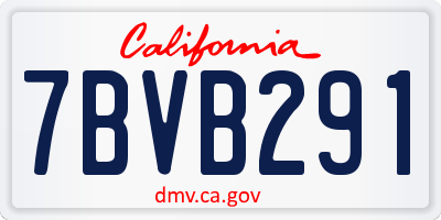 CA license plate 7BVB291
