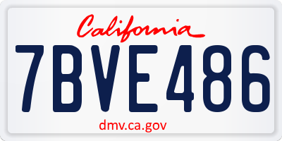 CA license plate 7BVE486
