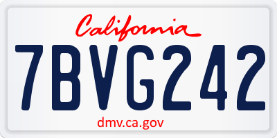 CA license plate 7BVG242