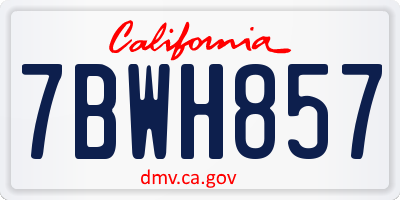 CA license plate 7BWH857