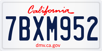 CA license plate 7BXM952