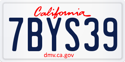 CA license plate 7BYS39