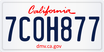 CA license plate 7C0H877