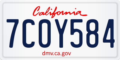 CA license plate 7C0Y584