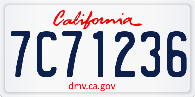 CA license plate 7C71236