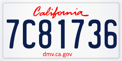 CA license plate 7C81736