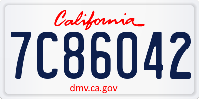 CA license plate 7C86042