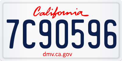 CA license plate 7C90596