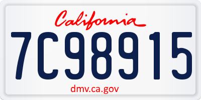 CA license plate 7C98915