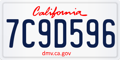 CA license plate 7C9D596