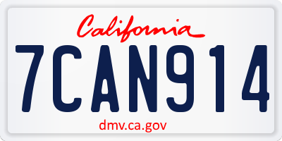 CA license plate 7CAN914