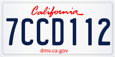 CA license plate 7CCD112