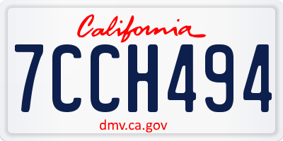 CA license plate 7CCH494