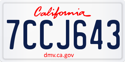 CA license plate 7CCJ643