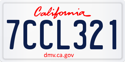 CA license plate 7CCL321