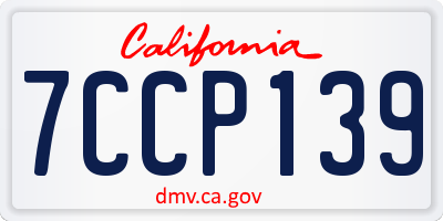 CA license plate 7CCP139