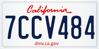 CA license plate 7CCV484