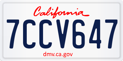 CA license plate 7CCV647