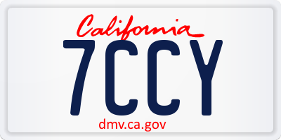 CA license plate 7CCY