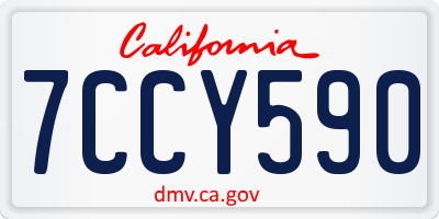 CA license plate 7CCY590