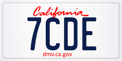 CA license plate 7CDE