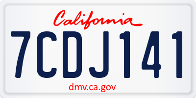 CA license plate 7CDJ141