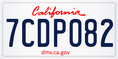 CA license plate 7CDP082