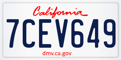 CA license plate 7CEV649