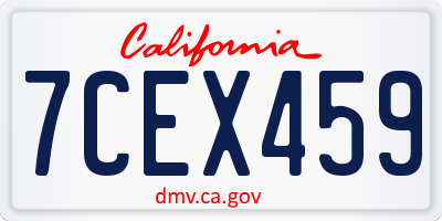 CA license plate 7CEX459