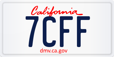 CA license plate 7CFF