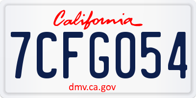 CA license plate 7CFG054