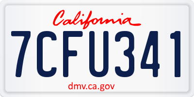 CA license plate 7CFU341