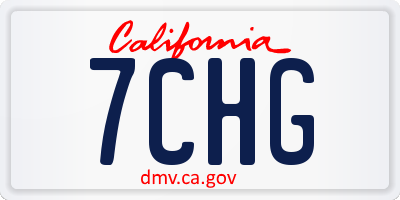 CA license plate 7CHG