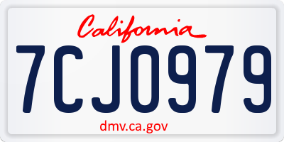 CA license plate 7CJ0979