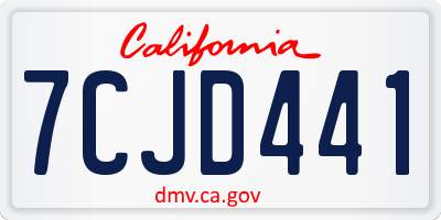 CA license plate 7CJD441