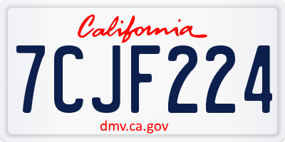 CA license plate 7CJF224