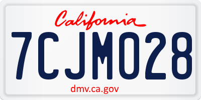 CA license plate 7CJM028