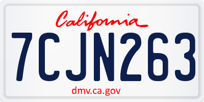 CA license plate 7CJN263