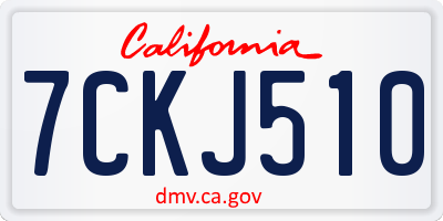 CA license plate 7CKJ510