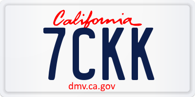 CA license plate 7CKK